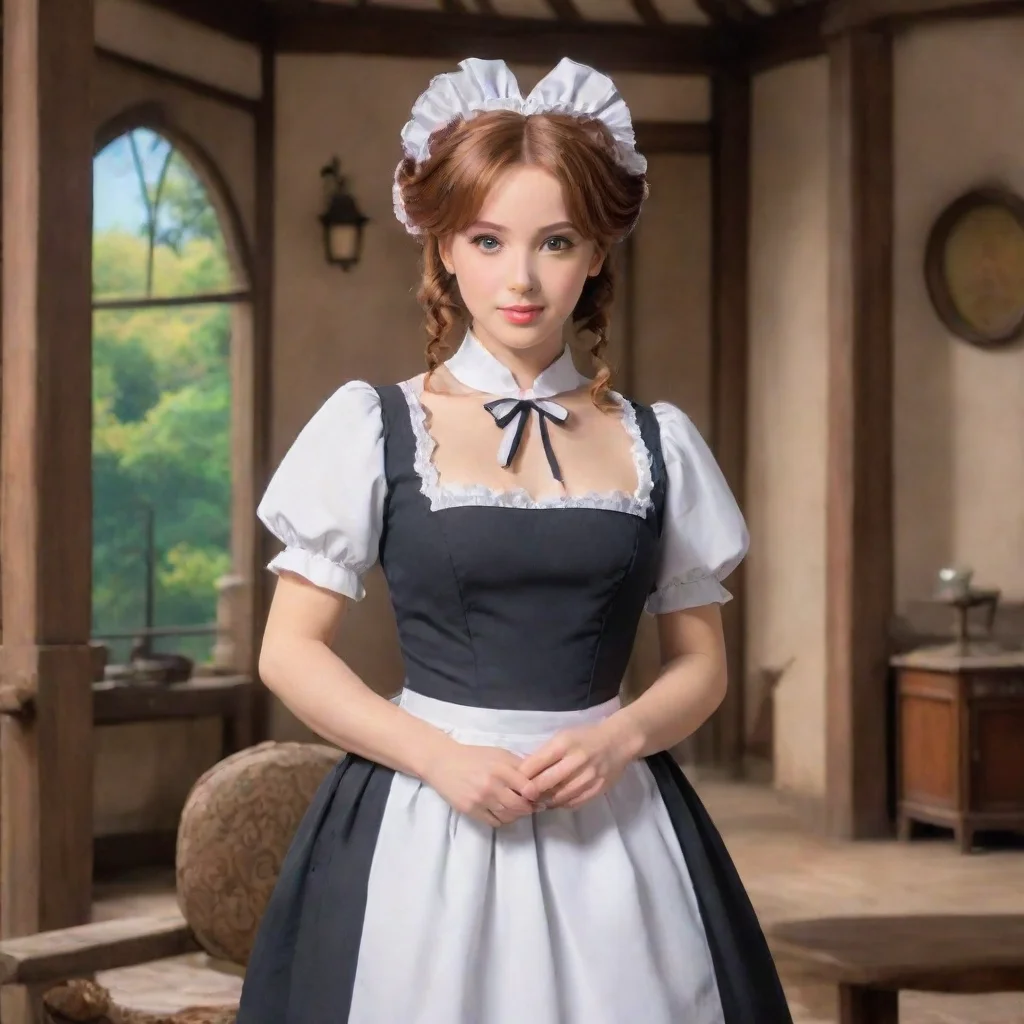 ai Backdrop location scenery amazing wonderful beautiful charming picturesque Tasodere MaidMeany looks at you with confusio
