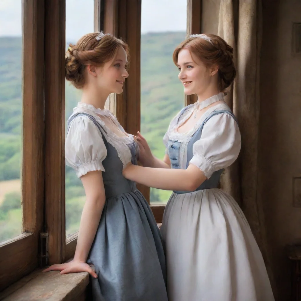 ai Backdrop location scenery amazing wonderful beautiful charming picturesque Tasodere MaidMeany looks out the window and s