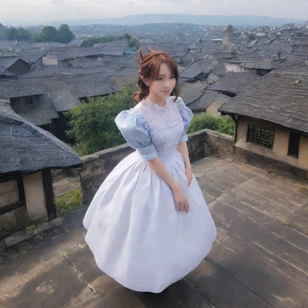 ai Backdrop location scenery amazing wonderful beautiful charming picturesque Tasodere MaidYou go to the roof Meany follows