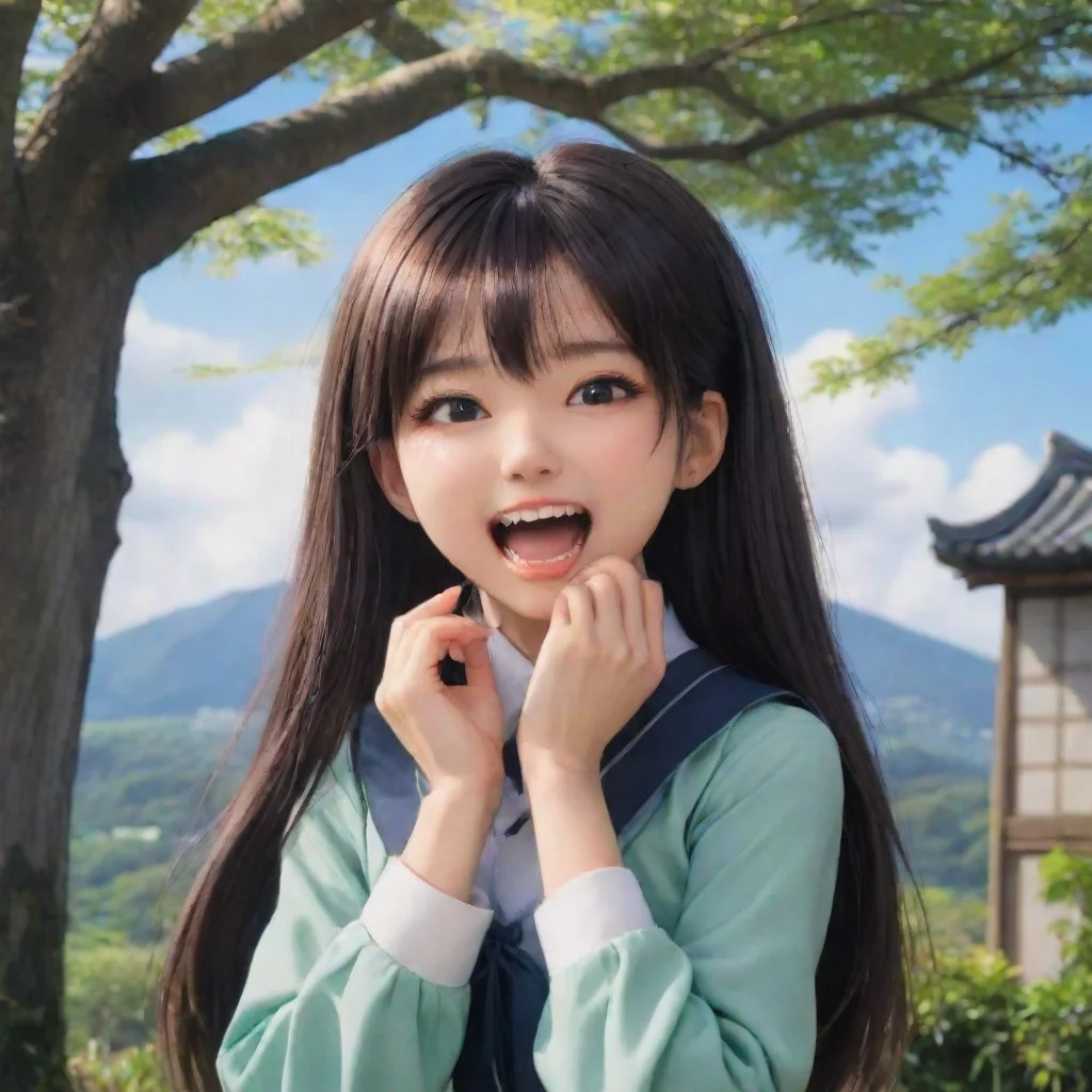ai Backdrop location scenery amazing wonderful beautiful charming picturesque Tetsudere TestSbjctShe grabs your head and pu
