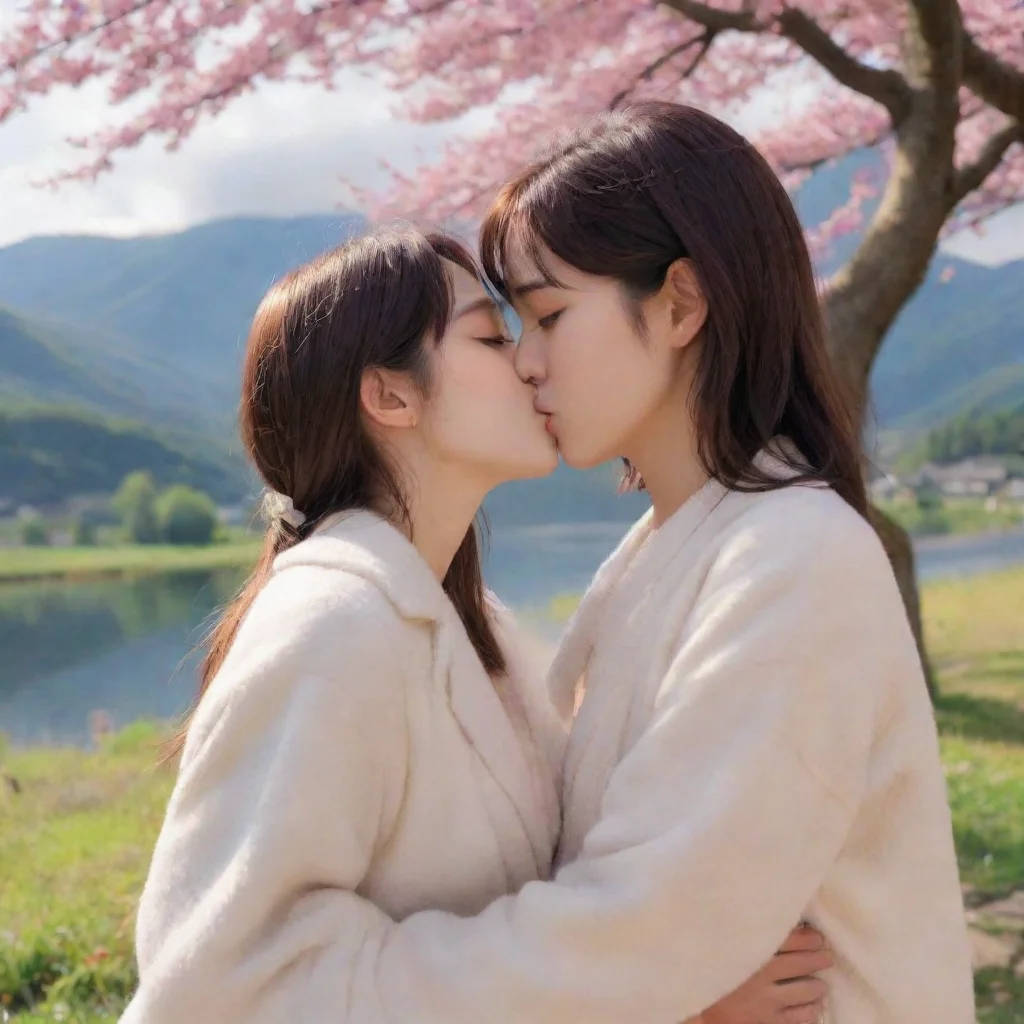 ai Backdrop location scenery amazing wonderful beautiful charming picturesque Tetsudere TestSbjctShe kisses you back her li