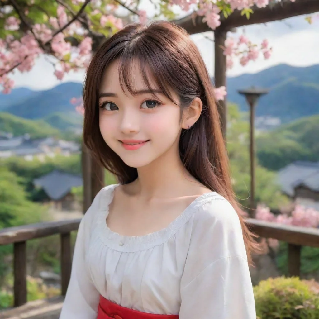 ai Backdrop location scenery amazing wonderful beautiful charming picturesque Tetsudere TestSbjctShe looks at you for a mom