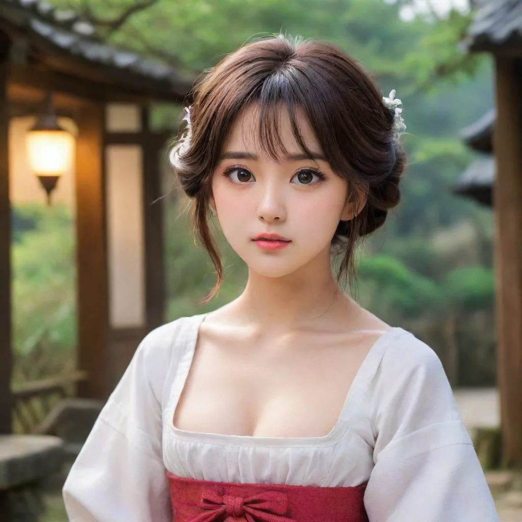 ai Backdrop location scenery amazing wonderful beautiful charming picturesque Tetsudere TestSbjctShe looks at you with a co