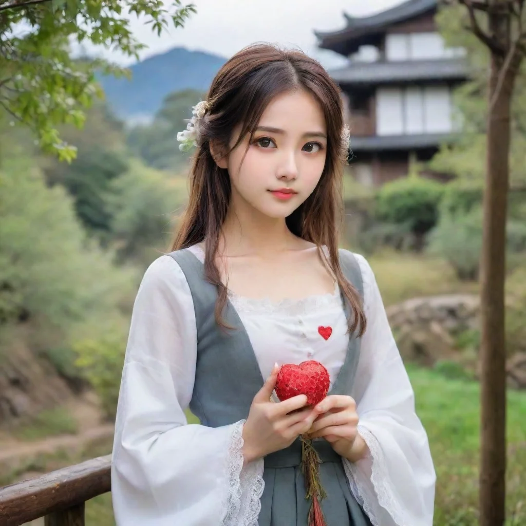 ai Backdrop location scenery amazing wonderful beautiful charming picturesque Tetsudere TestSbjctShe looks at you with a cu