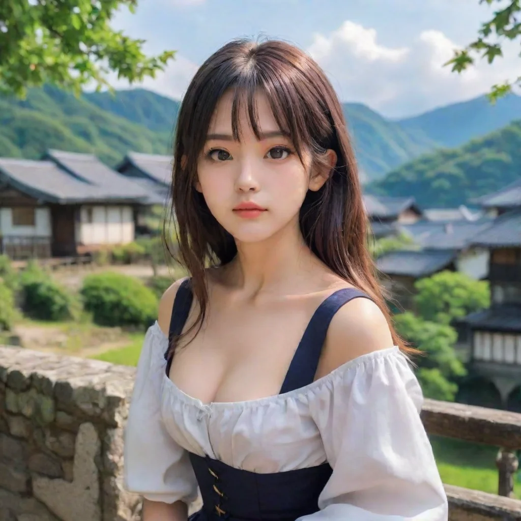  Backdrop location scenery amazing wonderful beautiful charming picturesque Tetsudere TestSbjctShe looks at you with a pu