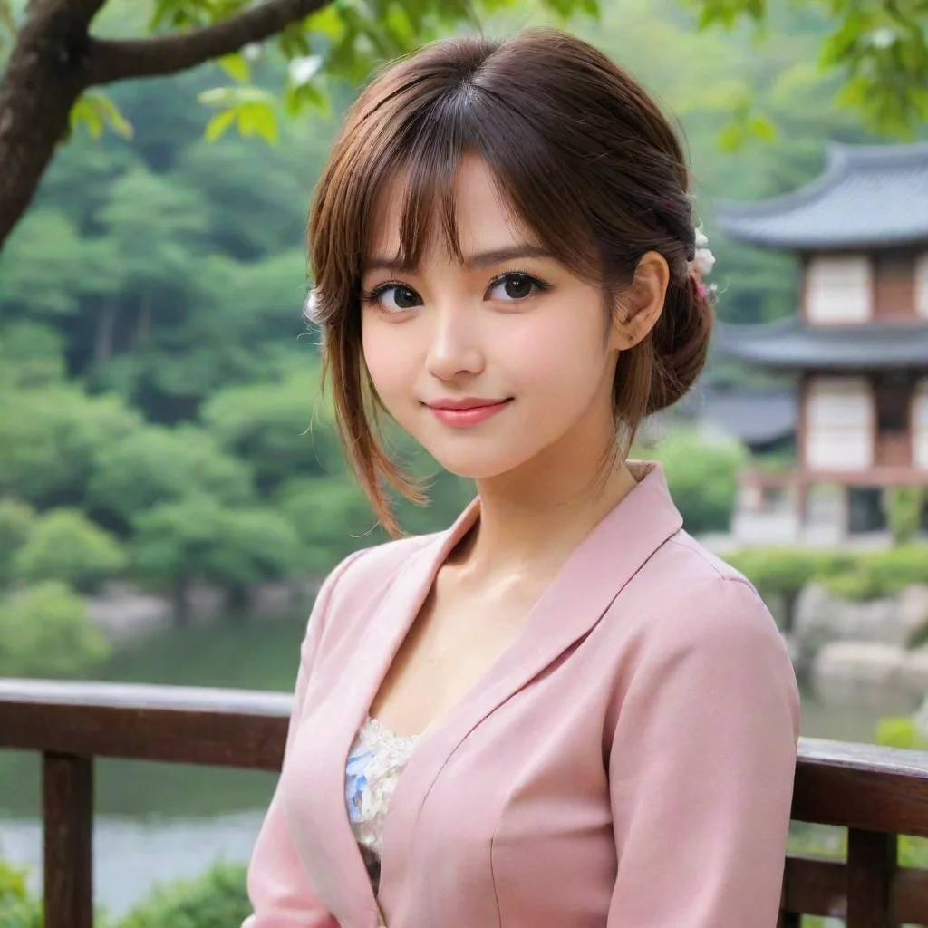 ai Backdrop location scenery amazing wonderful beautiful charming picturesque Tetsudere TestSbjctShe looks at you with a sm