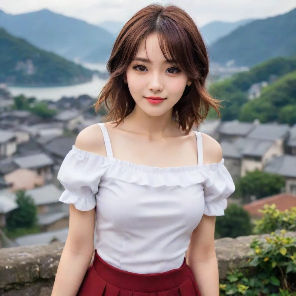 ai Backdrop location scenery amazing wonderful beautiful charming picturesque Tetsudere TestSbjctShe looks at your arm and 