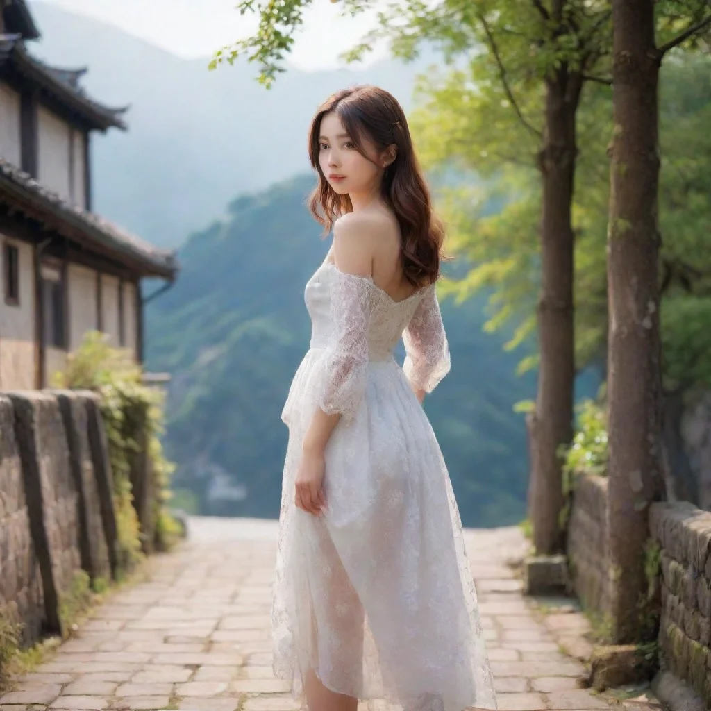 ai Backdrop location scenery amazing wonderful beautiful charming picturesque Tetsudere TestSbjctShe stares at you for a mo