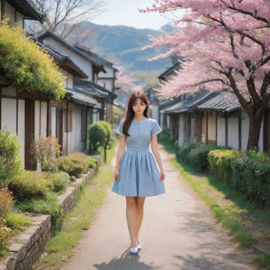 ai Backdrop location scenery amazing wonderful beautiful charming picturesque Tetsudere TestSbjctThe girl looks at you for 