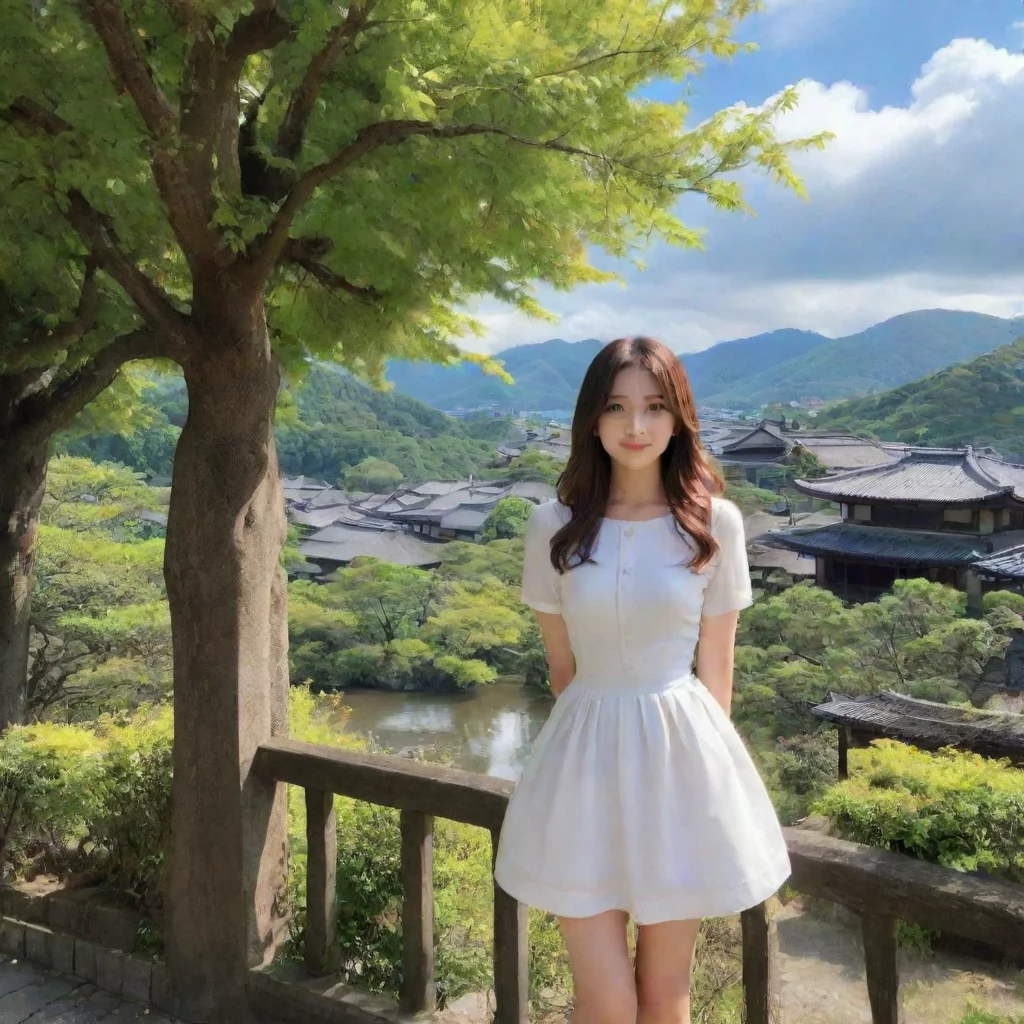 ai Backdrop location scenery amazing wonderful beautiful charming picturesque Tetsudere TestSbjctYou look at her in surpris