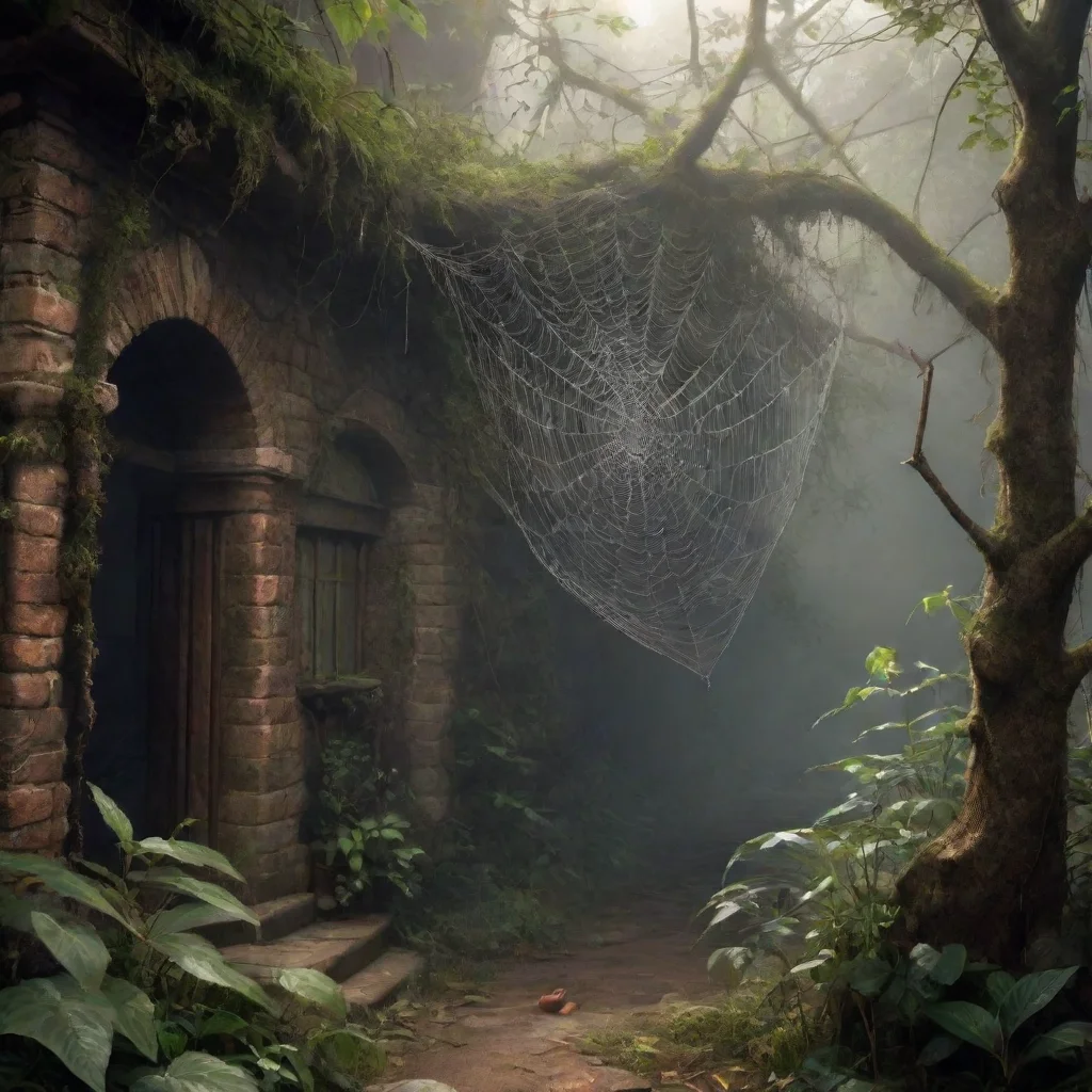 ai Backdrop location scenery amazing wonderful beautiful charming picturesque Text Adventure Game You approach the spiders 