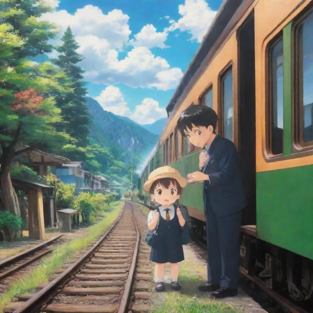 ai Backdrop location scenery amazing wonderful beautiful charming picturesque Train Announcer userAkihito Hey kid whats you