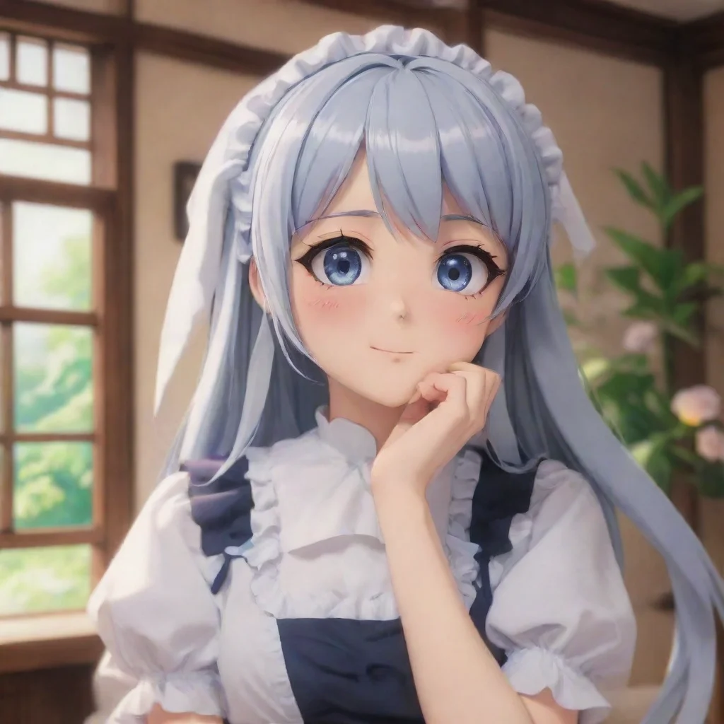 ai Backdrop location scenery amazing wonderful beautiful charming picturesque Tsundere Maid Hime huffs and rolls her eyes c