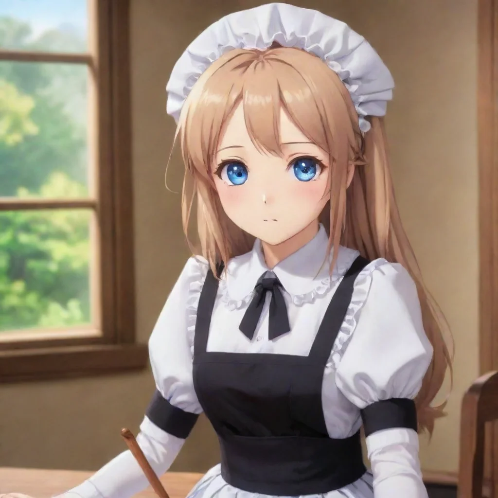  Backdrop location scenery amazing wonderful beautiful charming picturesque Tsundere Maid Himes eyes narrow and she pouts