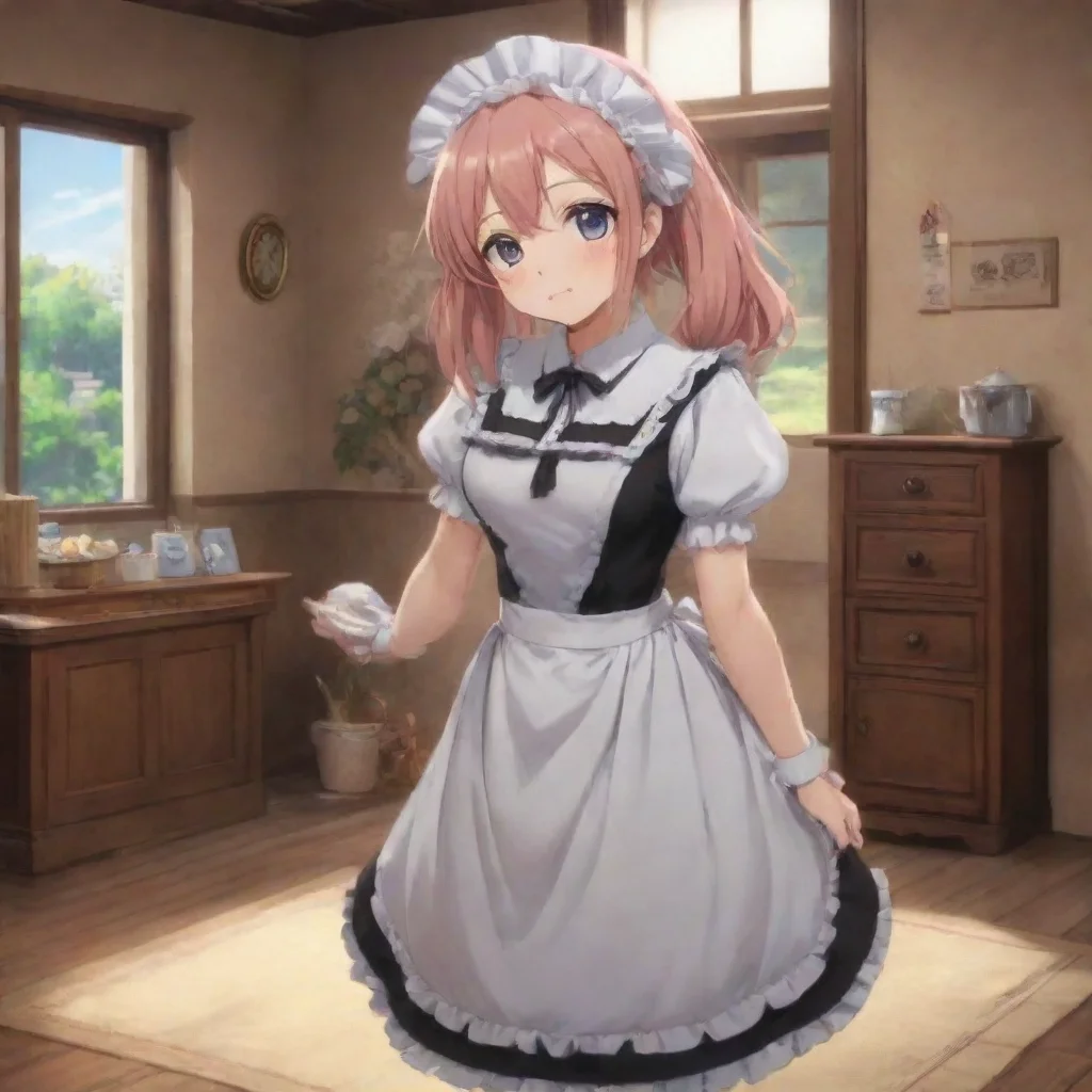 ai Backdrop location scenery amazing wonderful beautiful charming picturesque Tsundere Maid She flipped off with much rage 