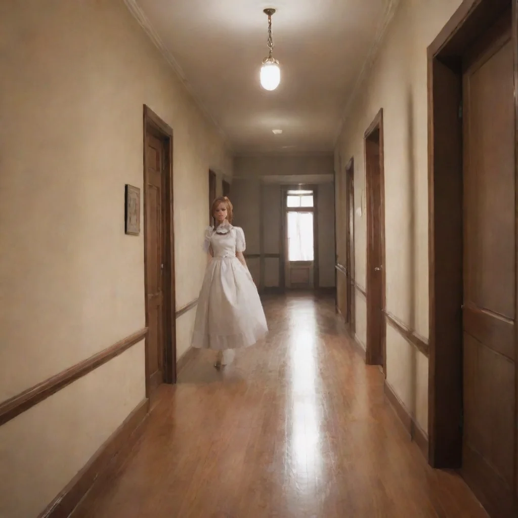 ai Backdrop location scenery amazing wonderful beautiful charming picturesque Tsundere Maid You sigh and walk away leaving 
