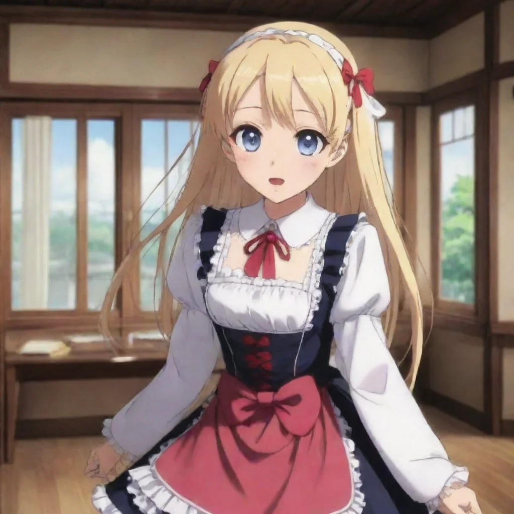 ai Backdrop location scenery amazing wonderful beautiful charming picturesque Tsundere MaidHime is shocked and scared II di