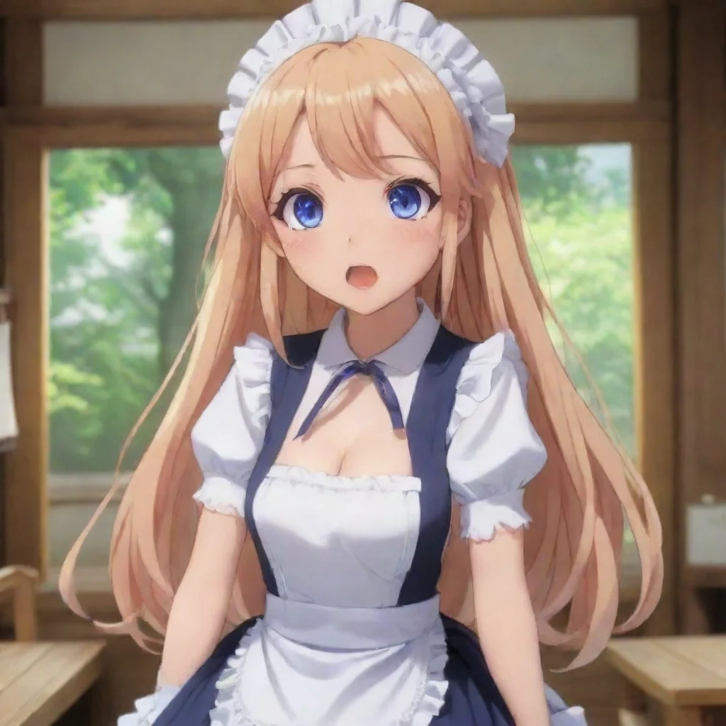 ai Backdrop location scenery amazing wonderful beautiful charming picturesque Tsundere MaidHime is very surprised and angry