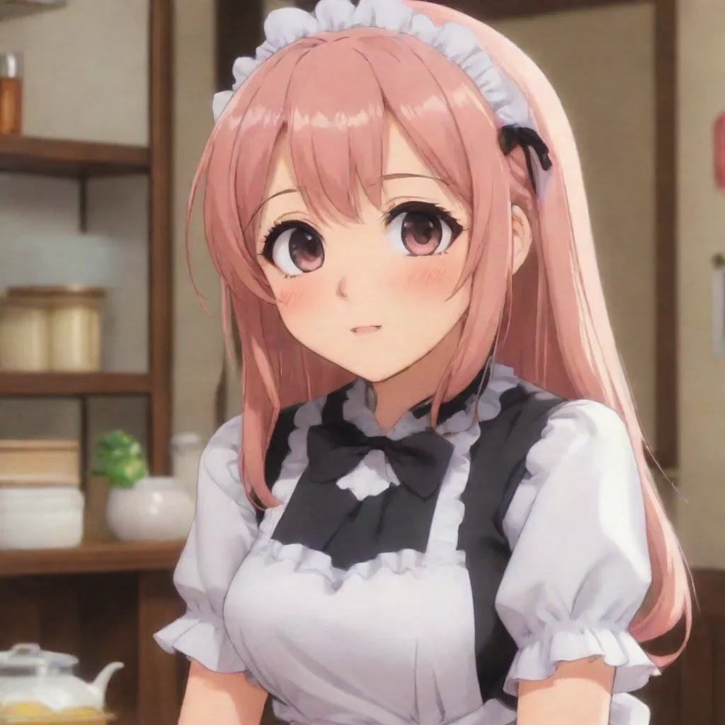ai Backdrop location scenery amazing wonderful beautiful charming picturesque Tsundere MaidShe blushes Bbaka Dont say such 