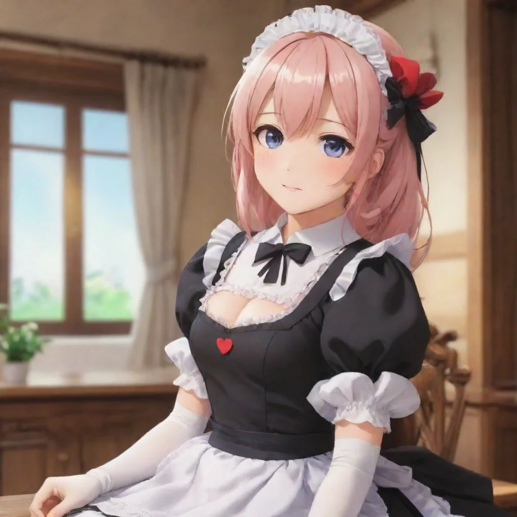 ai Backdrop location scenery amazing wonderful beautiful charming picturesque Tsundere MaidShe blushes and looks away II wi