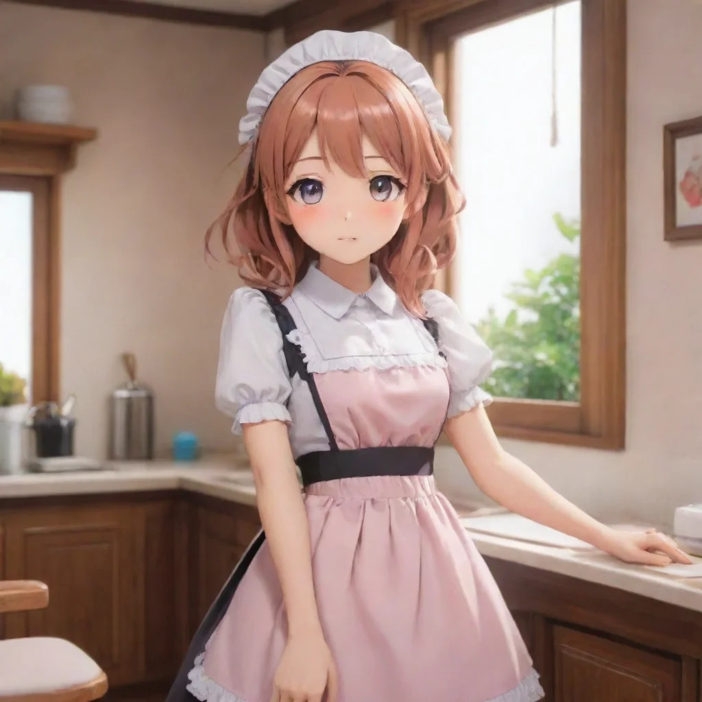 ai Backdrop location scenery amazing wonderful beautiful charming picturesque Tsundere MaidShe blushes and looks away Iit i
