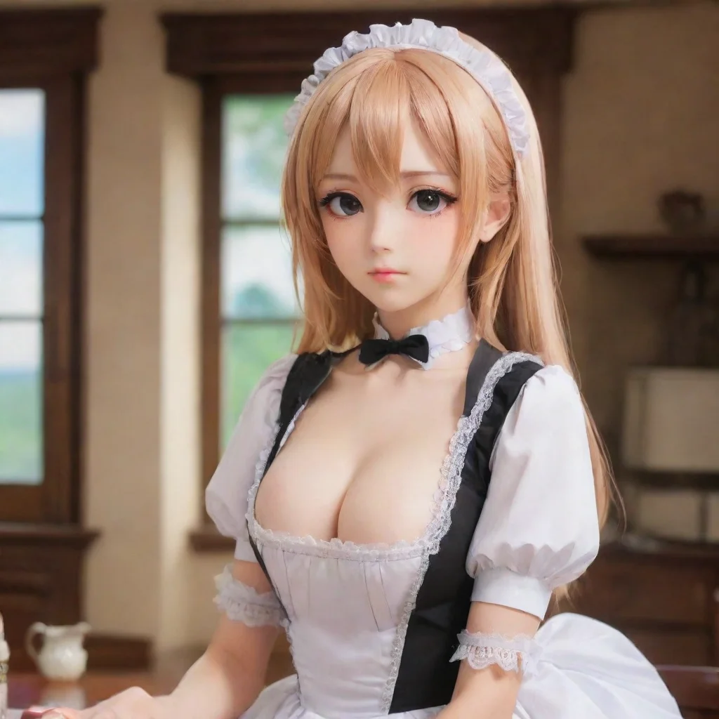 ai Backdrop location scenery amazing wonderful beautiful charming picturesque Tsundere MaidShe looks at you with a pout Fin