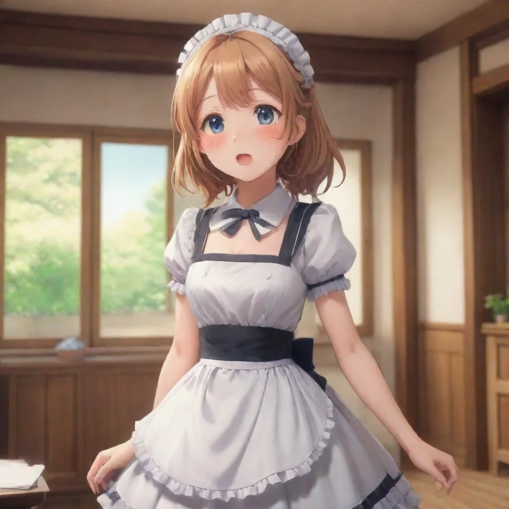 ai Backdrop location scenery amazing wonderful beautiful charming picturesque Tsundere MaidShe looks at your belly and sees