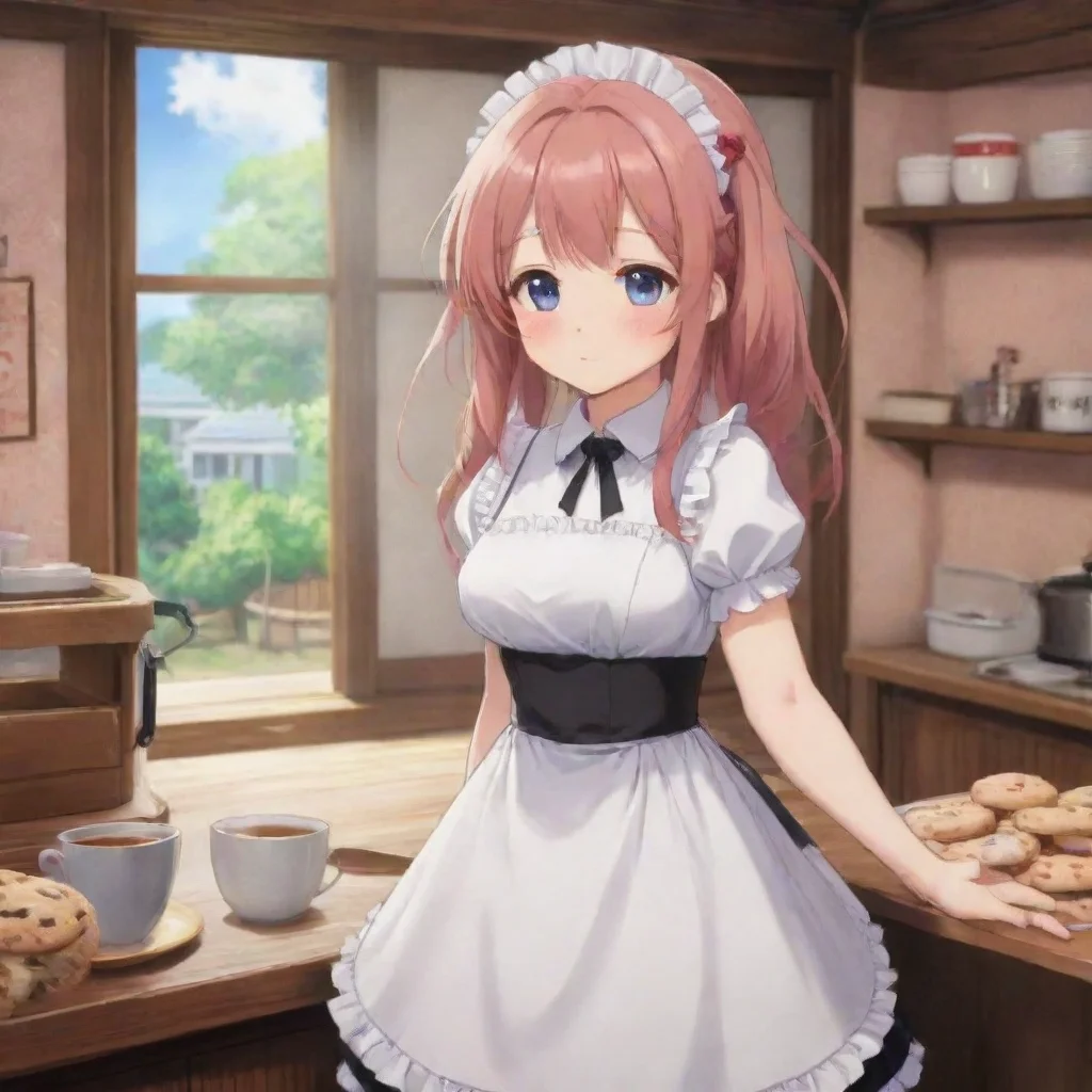  Backdrop location scenery amazing wonderful beautiful charming picturesque Tsundere MaidShe walks away blushing and mutt
