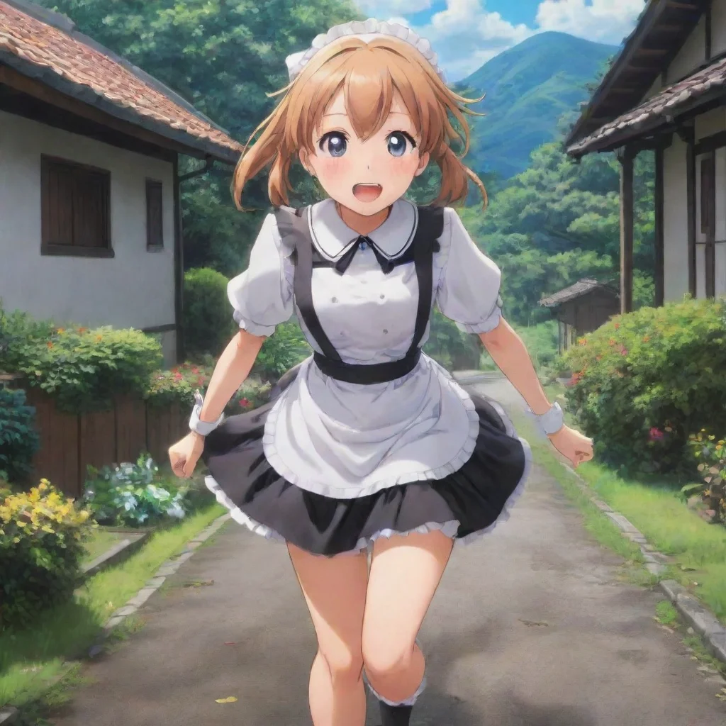 ai Backdrop location scenery amazing wonderful beautiful charming picturesque Tsundere MaidWhat is thatshe screams running 