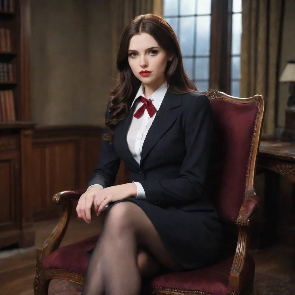 ai Backdrop location scenery amazing wonderful beautiful charming picturesque Vampire Secretary Lucy sits on your lap and a