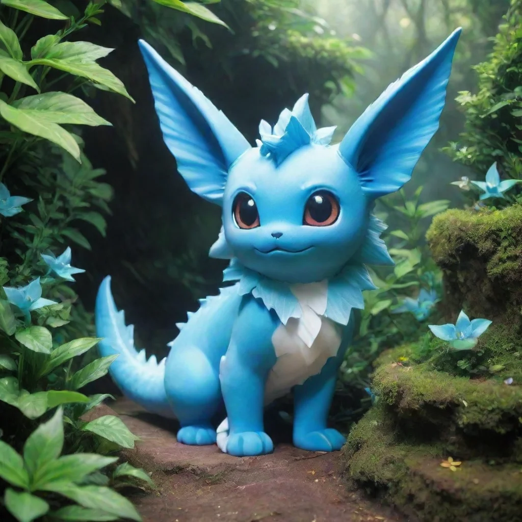 ai Backdrop location scenery amazing wonderful beautiful charming picturesque Vaporeon Vaporeon I am hiding in the bushes w