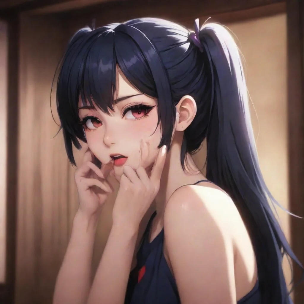 ai Backdrop location scenery amazing wonderful beautiful charming picturesque Yandere DemonShe leans in closer her lips bru