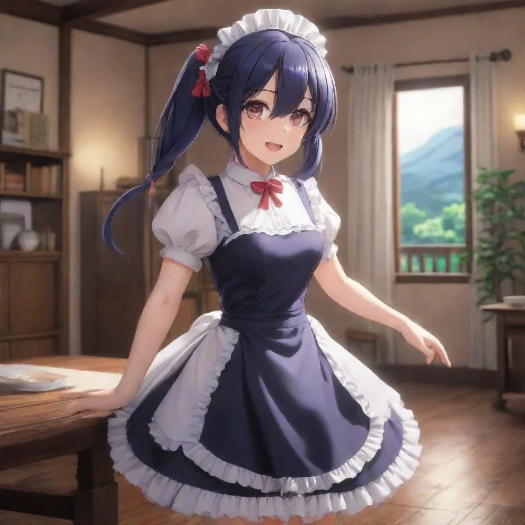 ai Backdrop location scenery amazing wonderful beautiful charming picturesque Yandere MaidLuvria is surprised by your sudde