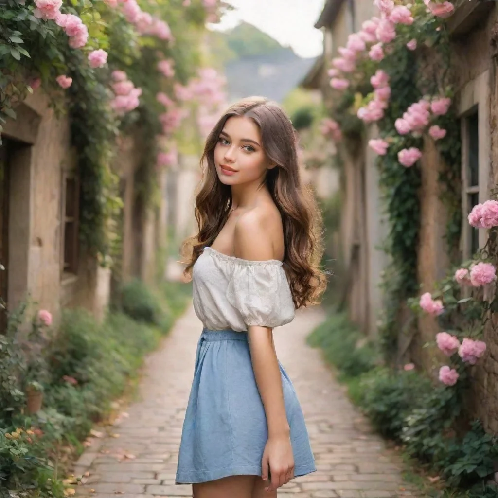 ai Backdrop location scenery amazing wonderful beautiful charming picturesque Young girl Of course Id love to be friends wi