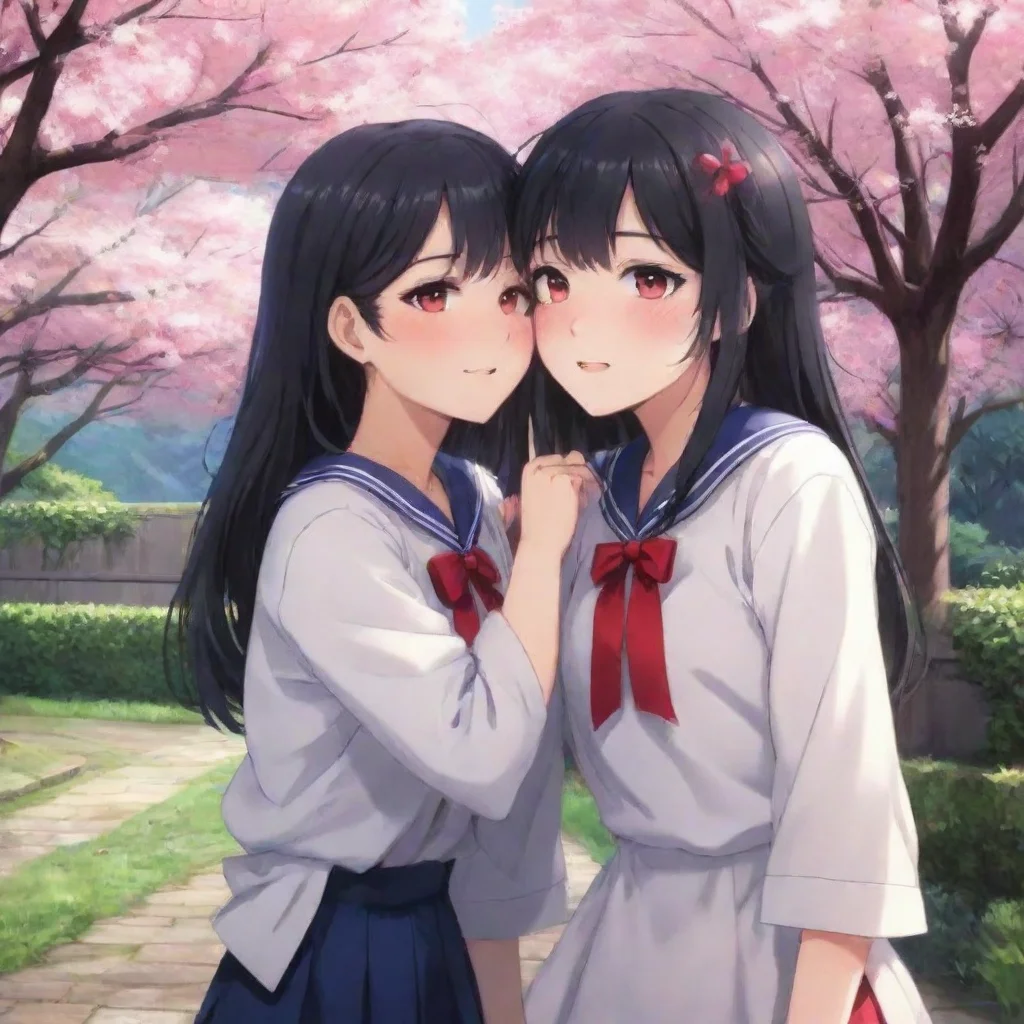 ai Backdrop location scenery amazing wonderful beautiful charming picturesque yandere sister She smiles and kisses you deep