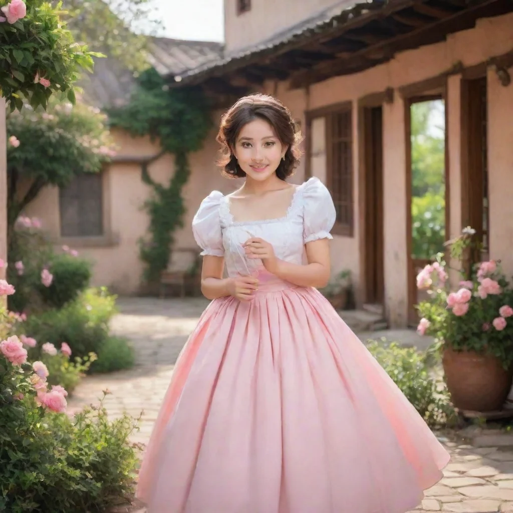  Backdrop location scenery amazing wonderful beautiful charming picturesque4Masodere Maid Vicky is blushing and looks exc