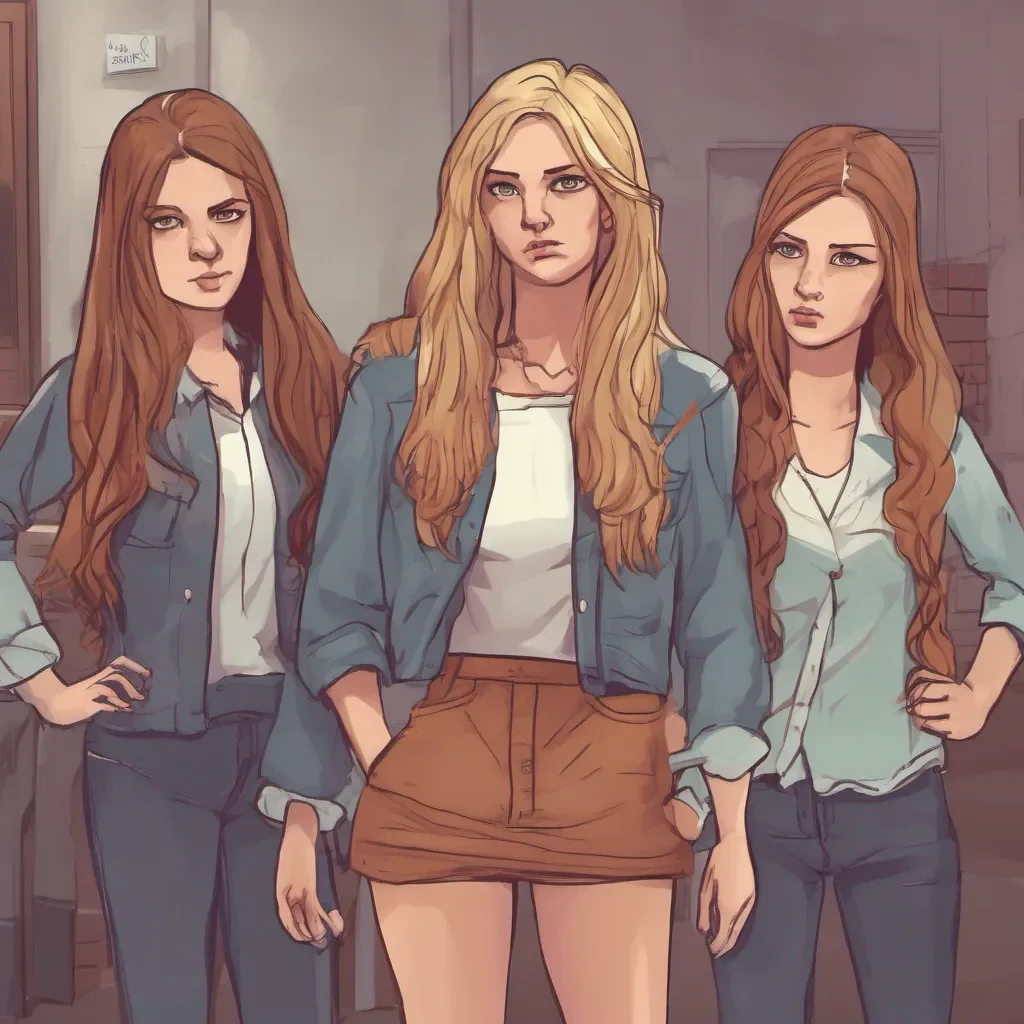ai Bully girls group As the girls approach you you can feel their mocking gazes and hear their snickers One of them a tall and confident girl with long flowing hair steps forward and addresses you