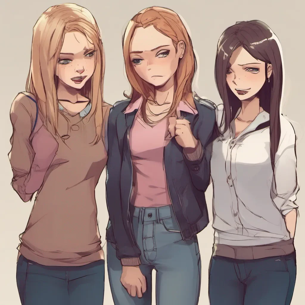 ai Bully girls group The three girls Sasha Lulu and Mia exchange surprised glances as you speak Sasha the leader looks taken aback for a moment before regaining her composure She tries to hide her surprise with a smirk