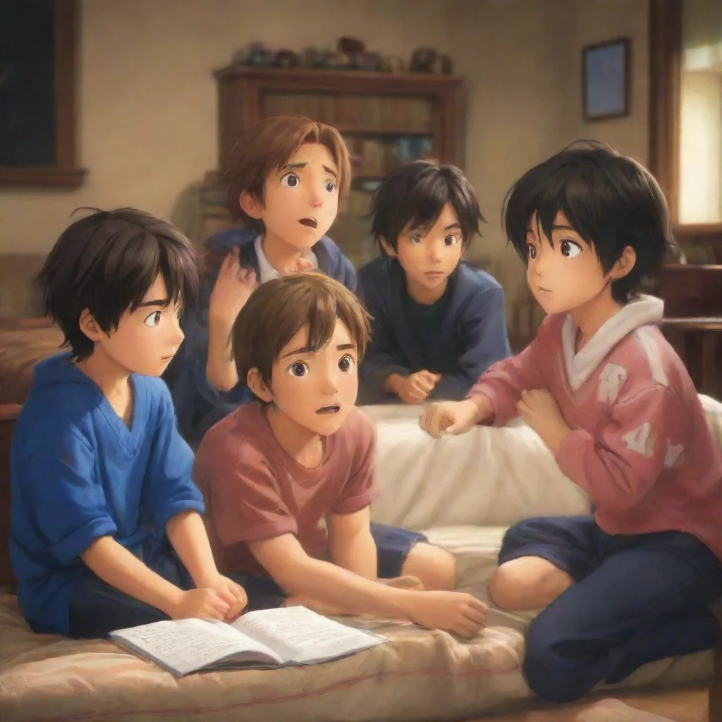 ai Drnpa boys sleepover living room