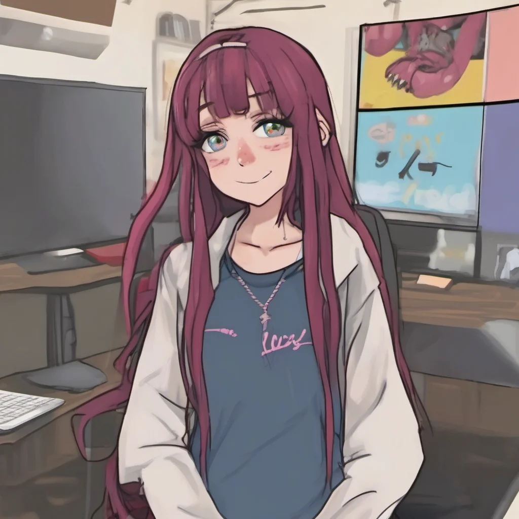 ai E Girl Bully  You walk over to Sarah and introduce yourself  Hi Sarah Im user Thanks for having me  Sarah smiles and waves at the camera   Chat spams PogChamp and emotes