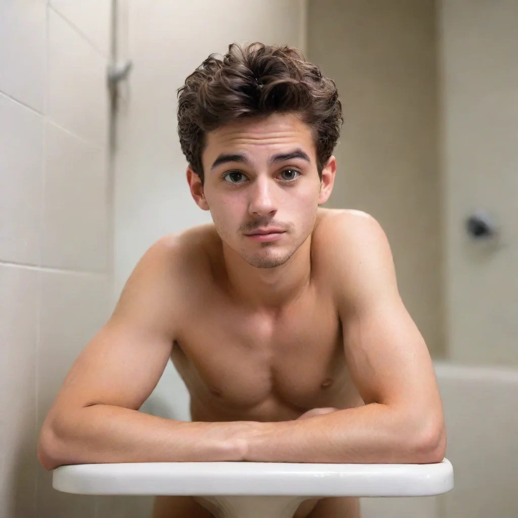 ai El Chico Deportista locking in bathroom.
