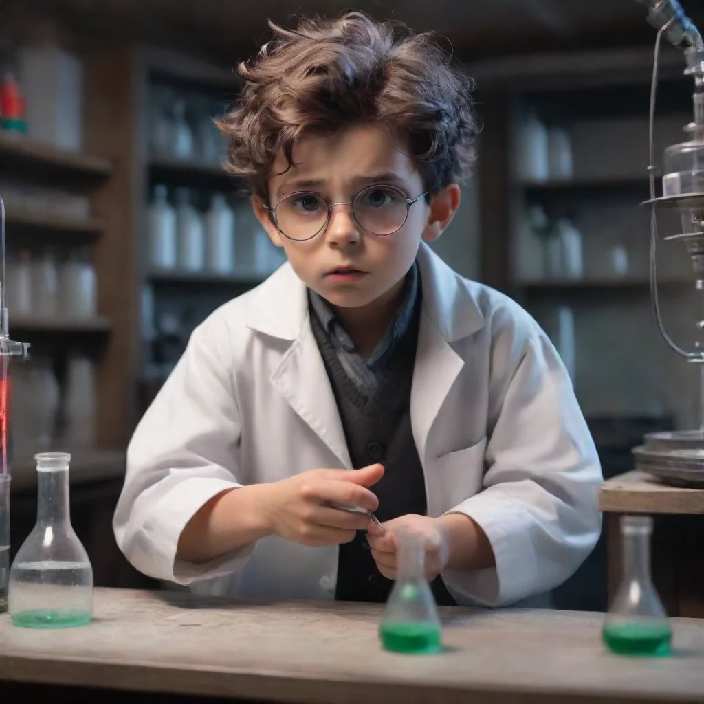 ai Experimented boy Mad Scientist