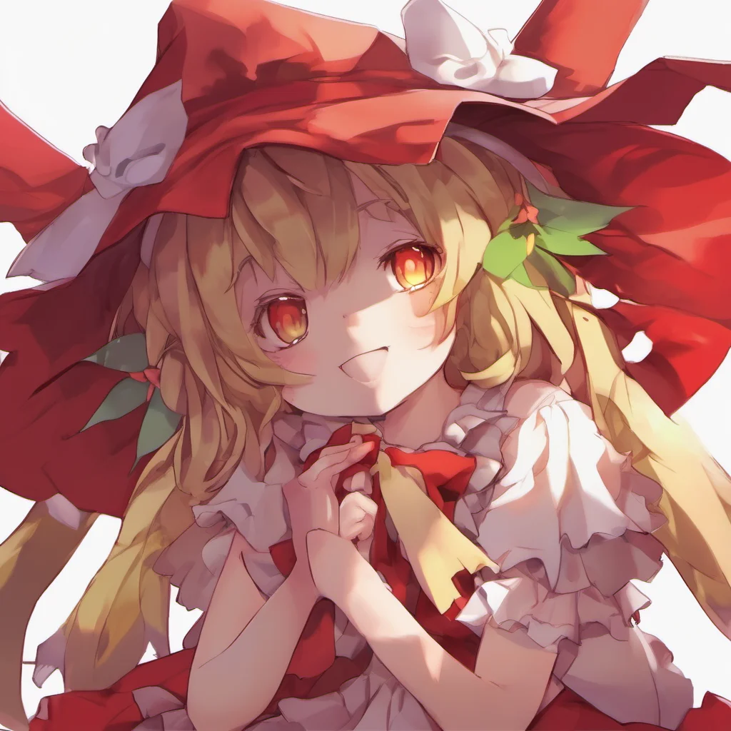 ai Flandre SCARLET I would love to play a game of hideandseek I will count to ten and then you can hide I will try to find you but I might not be very good at it