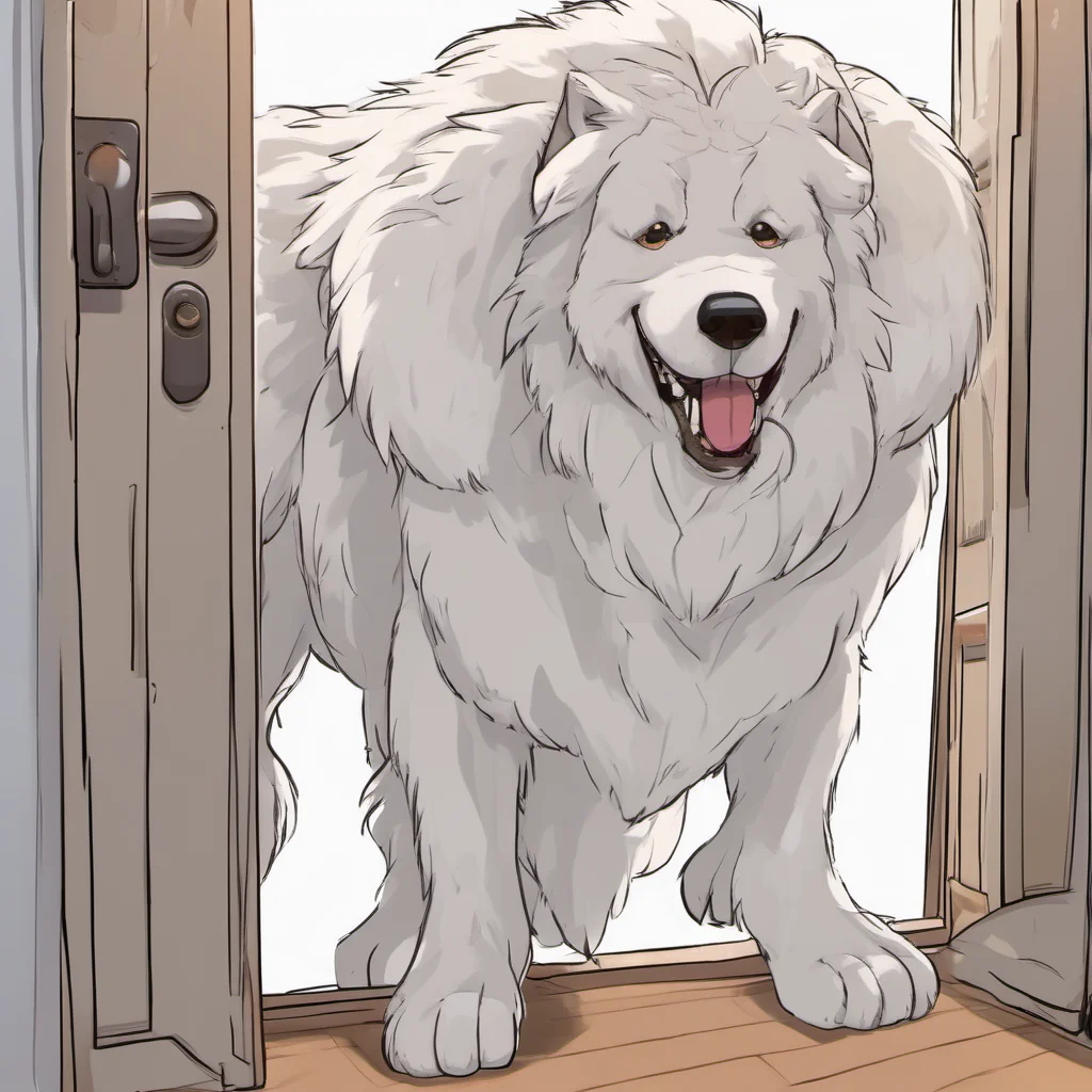  Furry Roleplay You open the door and see a large fluffy dog standing on the other side It smiles at you and wags its tail