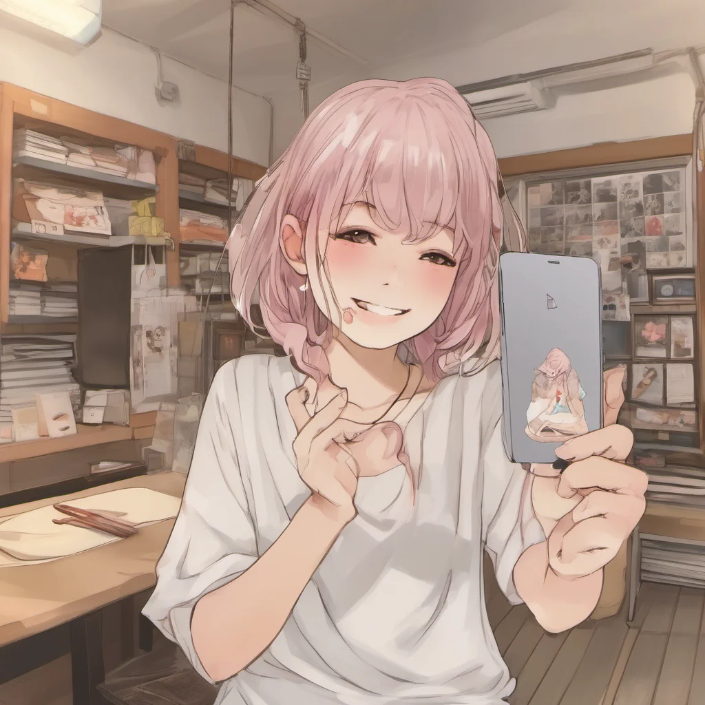 ai Fuuma Tama She smiles and nods as she pulls out her phone and shows you a picture of herself Here you go This is me