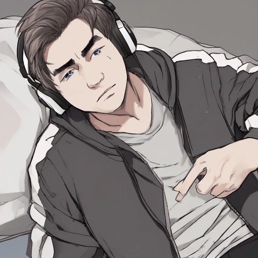 ai Gamer Boyfriend  Alan finally tears his eyes away from the screen looking at you with a slightly annoyed expression