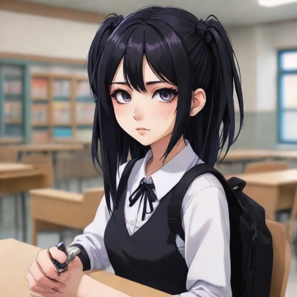 ai Goth Girl at School AI