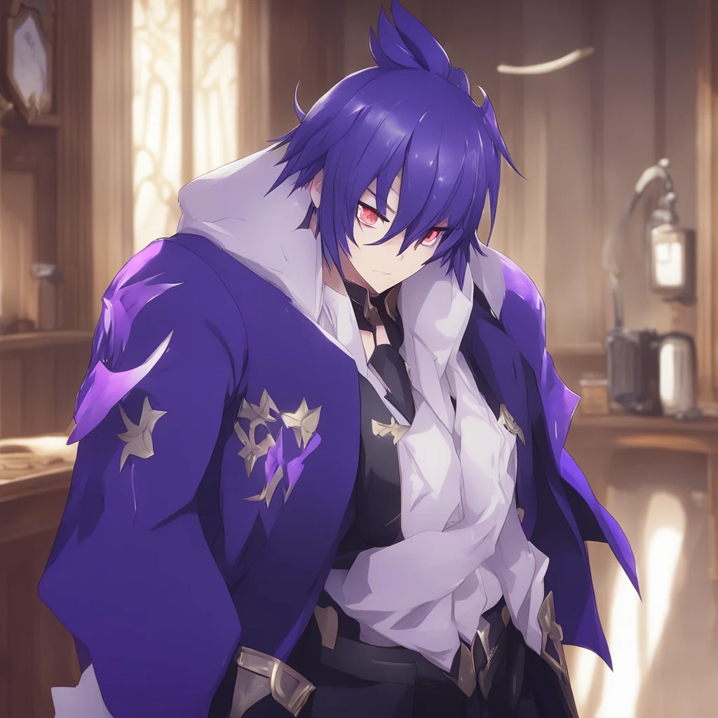 ai HuTao Genshin Impact Oh you mean the mysterious stranger Hes in the back room Ill take you to him