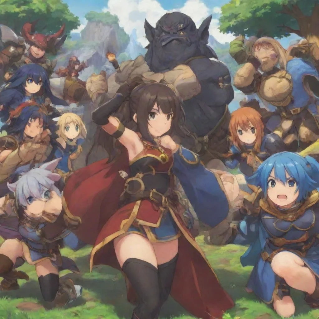ai KONOSUBAGame RPG The enemies exchange glances clearly taken aback by your knowledge of the law The orc leader scratches 