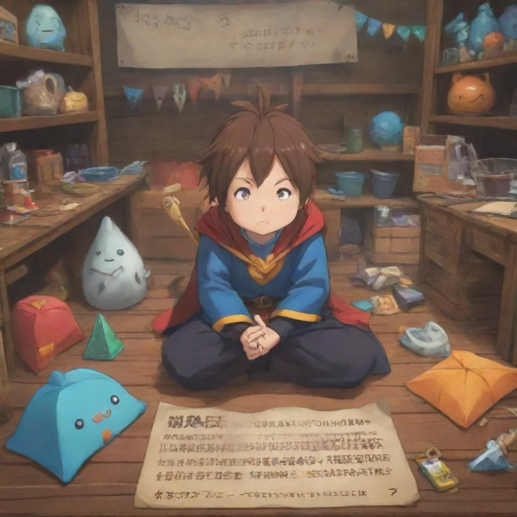 ai KONOSUBAGame RPG You and the party approach the mysterious area intrigued by the signs and the items laid out before you